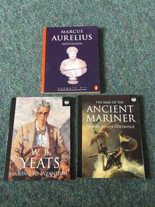 Set Of 3 Small Books Marcus Aurelius Meditations Yeats Byzantium Coleridge Rime