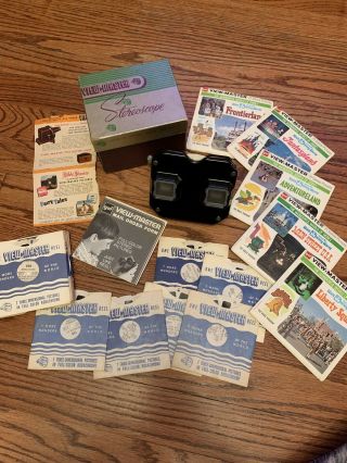 Vintage Sawyers View - Master Stereoscope Viewer With 27 Reels And Box