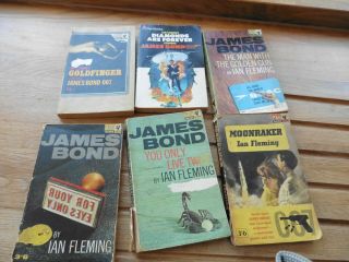 6 Pan 1960s James Bond Ian Fleming Old Books;for Your Eyes Only,  Only Live Twice