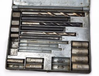 Vtg Ridgid Longrip No.  10 Screw Extractor Incomplete Set W/ Metal Case