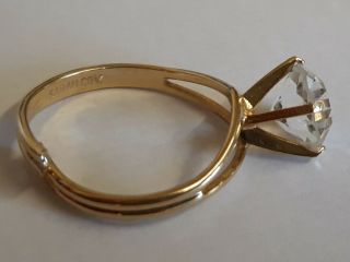 Vintage Sarah coventry gold plated diamante ring adjustable size,  signed. 5