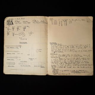 WW2 HAND WRITTEN NOTEBOOK On Engineering CONSTRUCTION R.  A.  F Manuscript SCIENCE 7