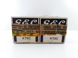 2 X Kt8c Gec Nos/nib Tubes,  Ceramic Base,  Black Plates,  Same Code.  C28 En - Air