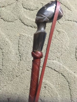 Vintage Leather Wrapped Egyptian Pharaoh,  Hand Carved Crop,  Hidden Dagger 8