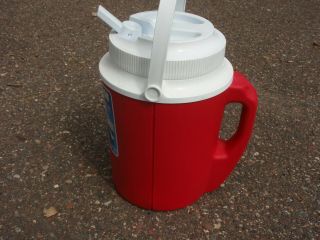Vintage Rubbermaid / Gott Red Thermal 1 Gallon Water Cooler 1524 Two Handles 3