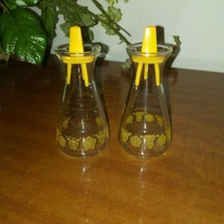 Vintage Corning Corelle Butterfly Gold Glass Salt And Pepper Shakers