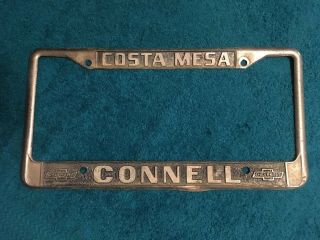 Connell Chevy Gm Dealer Costa Mesa California Vintage License Plate Frame