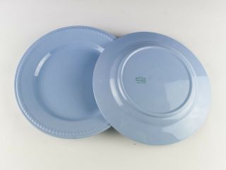 Homer Laughlin Kraft Blue Dinner Plates Set,  Vintage C1937 All Rope Edge 10 1/4 "