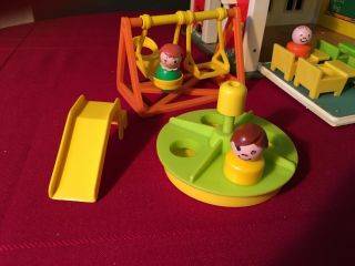 Vintage Fisher Price Little People Play Family School House With Wrapped Magnets 3