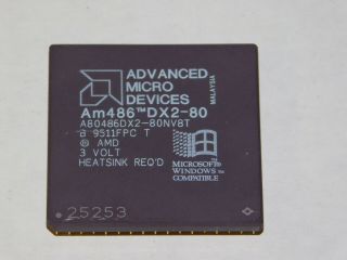 Amd Cpu Am486 Dx2 - 80 A80486dx2 - 80nv8t Computer Processor Chip Microsoft Windows