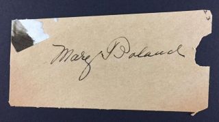 Mary Boland Vintage Autograph Signed Cut Paper Actress The Women