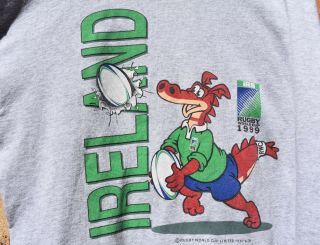 Vintage T - Shirt Men Size L - 1999 Rugby World Cup - Ireland Dewi Dragon - Union 4