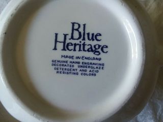 Blue Heritage Sugar Bowl & Lid Enoch Wedgwood Porcelain Vintage Blue White 2