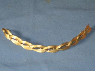 Vintage Signed Crown Trifari Gold - Tone Metal Bracelet