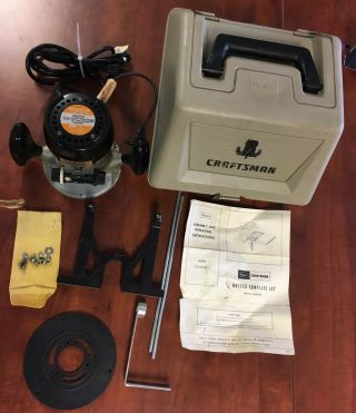 Vintage Craftsman Commercial Router 315.  17380 Rpm Ball Bearing W/ Case,  Template