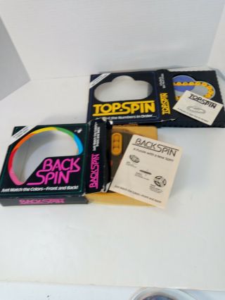 Vtg Back Spin &top Spin Boxed 2 Brain Teaser Dexterity Puzzles Games Binary Arts