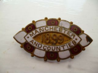 Vintage Enamel Badge Manchester And Counties