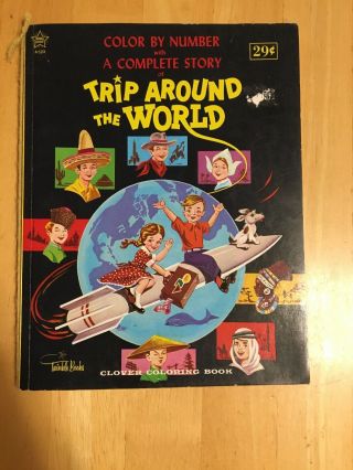 Vintage A Trip Around The World Coloring Book By Number 1963