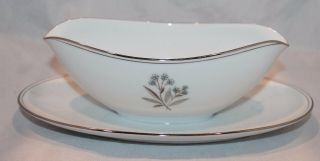 1 Vintage Noritake China Gravy Boat W/ Attached Plate Bessie Classic