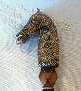 Vintage Boot Length (11 1/4 ") Shoe Horn Embossed Horse Head Profile