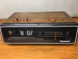 Vintage Panasonic Rc - 6035 Flip Number Alarm Clock Am/fm Radio - Great