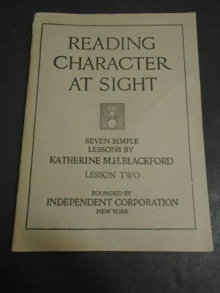 Vintage Book Reading Character At Sight Lesson Two Katherine M.  H.  Blackford