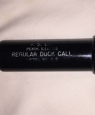 Vintage P.  S.  Olt Regular Duck Call No.  D - 2 Duck Hunters Game Call Pekin Ill. 3
