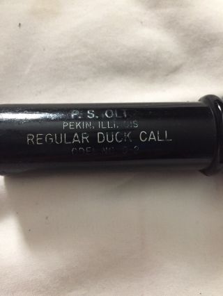Vintage P.  S.  Olt Regular Duck Call No.  D - 2 Duck Hunters Game Call Pekin Ill. 4