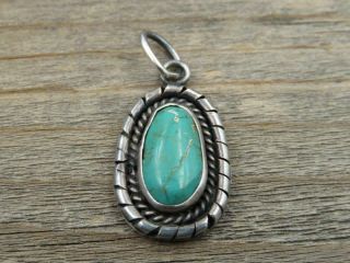 Vintage Old Pawn Navajo Sterling Silver W/ Turquoise Pendant