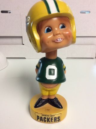 Vintage Green Bay Packers Plastic Bobble Head 7” H