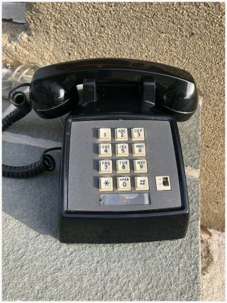 Vintage Premier 2500 Black Desk Telephone Push Button Dial 3