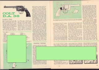 1962 Colt D.  A.  38 Revolver Exploded View Parts List Assembly Article