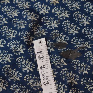 Sanskriti Vintage Blue Saree 100 Pure Crepe Silk Printed Fabric Soft Craft Sari 7