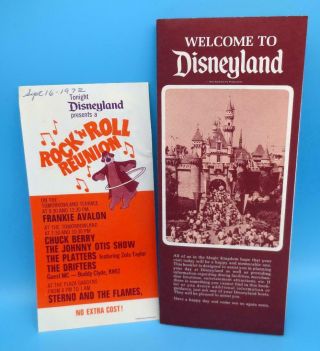 Vintage 1972 Welcome To Disneyland Brochure Map Guide Rock N Roll Reunion