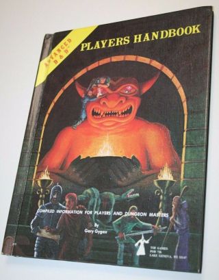 Vtg Advanced D&d Players Handbook Gary Gygax Dungeons Dragons Tsr 6th Printing