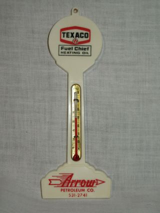Vintage Texaco Fuel Chief Gas Station Sign Pole Thermometer Arrow Petroleum 7 "
