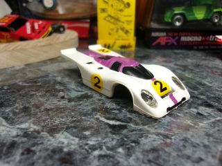 Vintage Aurora Afx Slot Car Porsche 917 In Purple/white 2 Body Only
