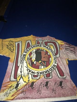 Vintage 1990’s Washington Redskins All Over Print T Shirt Xl Nfl Football