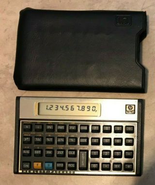 Vintage Hp 12c Financial Calculator W/ Case Hewlett Packard