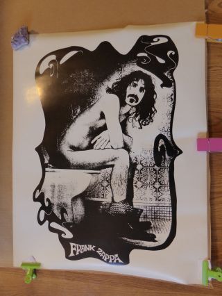 FRANK ZAPPA - VINTAGE ROLLED POSTER - SITTING ON THE TOILET - APPROX 23 X 29 3