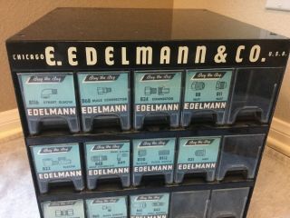 Vintage E.  Edelmann & Co Metal Cabinet Organizer Parts BIN DRAWERS STORE Display 3