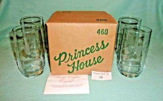 Princess House 460 Vintage Crystal 5 " Tall Beverage Glasses Set Of 4