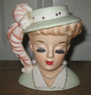 Vintage 1961 Inarco Japan Lady Headvase Head Vase