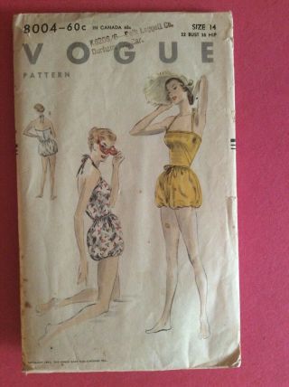 Vogue Vintage 1953 Pattern 8004 Size 14