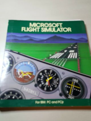 Vintage Microsoft Flight Simulator Ibm Pc Pcjr Book Only