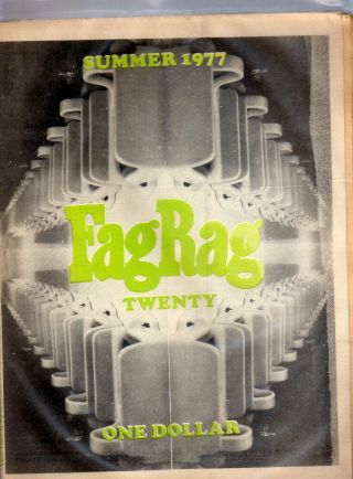 Vintage Gay Liberation Newspaper Fag Rag 20 Summer 1977