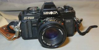 Vintage Minolta X - 700 MPS 35mm SLR Black Film Camera w/ Strap Estate Fresh 3