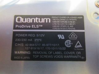 Vintage Quantum ProDrive ELS 170S PI16S025 170MB 3.  5 