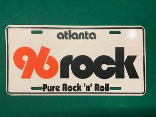 Vintage 96 Rock Wkls Atlanta Metal Car Tag