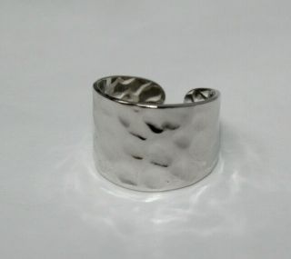 Vintage Silvertone Hammered Texture Sarah Coventry Scandia Wrap Ring Sz 5.  75 S3